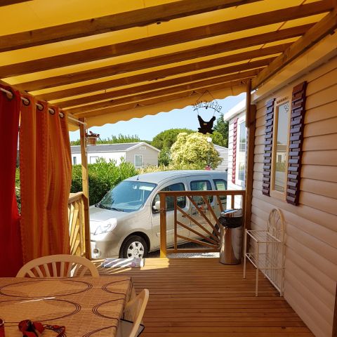 BUNGALOW 6 personnes - 3 chambres - 2 salle d'eau - (Clim, TV, Lave-linge) - Terrasse couverte