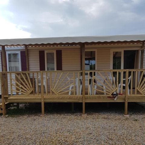 MOBILHOME 6 personnes - 3 chambres - 2 salle d'eau - (Clim, TV, Lave-linge) - Terrasse couverte