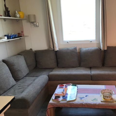 MOBILHOME 6 personas - 3 dormitorios - 2 cuartos de ducha - (Aire acondicionado, TV, lavadora) - Terraza cubierta