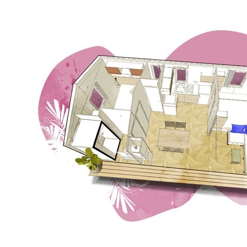 Mobile home 4 persons - Comfort mobile home - 2 bedrooms - Air conditioning