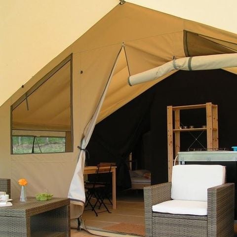 Tente en toile et en bois 5 personnes - Tente Confort - 2 chambres - sans sanitaire