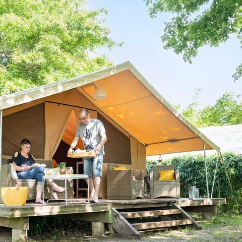 Canvas and wooden tent 5 persons - Tente Confort - 2 bedrooms - no sanitary facilities