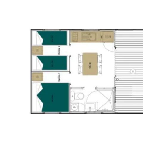 Canvas and wooden tent 5 persons - Safari Tent | Safari Tent | 2 Bedrooms | 4/5 People | Single Terrace