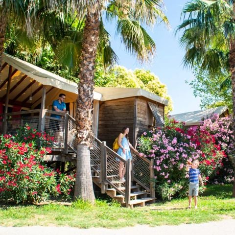 Tente en toile et en bois 5 personnes - Caba'nature 3 Pièces 5 Personnes