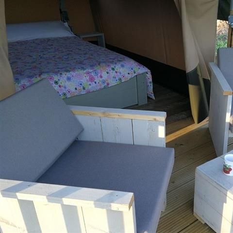 Tente en toile et en bois 2 personnes - SAFARI LUXE Sans Sanitaires