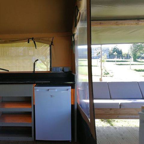 Tente en toile et en bois 4 personnes - SAFARI LUXE Sans Sanitaires