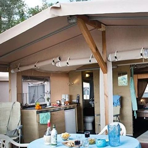 Safaritent 5 personen - Super Lodge Tent | 2 Slaapkamers | 4/5 Pers. | 1 Badkamer