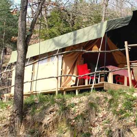 Safaritent 6 personen - Tent van canvas en hout 6 personen