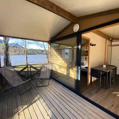 CHALET 4 persone - Chalet sul lago, 28 m², categoria “Comfort” – 2 camere da letto + terrazza integrata + TV, 4 persone