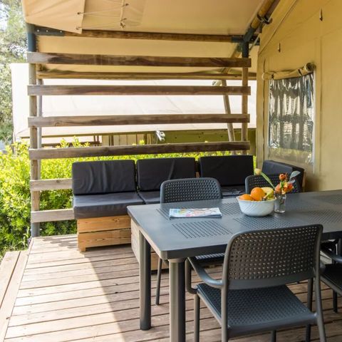 TIENDA DE LONA Y MADERA 6 personas - Carpa Premium Lodge