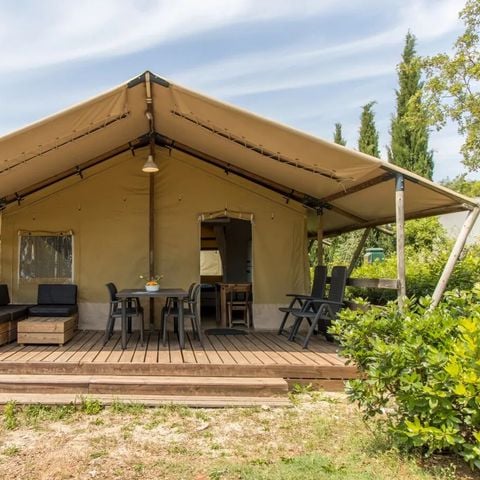TIENDA DE LONA Y MADERA 6 personas - Carpa Premium Lodge
