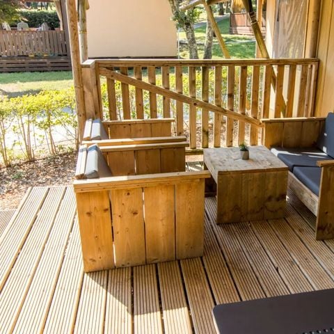 Tente en toile et en bois 6 personnes - Tente Lodge Premium XL