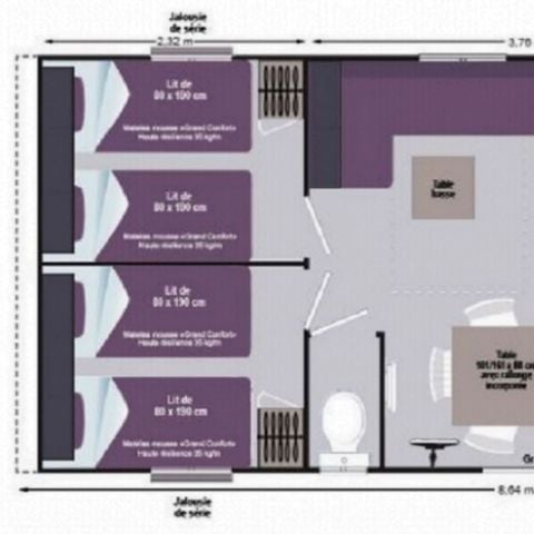 Mobile home 6 persons - MH3 CONFORT+ 32m2