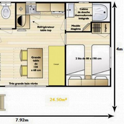 MOBILHOME 4 personas - MH2 4 pers 24 m2