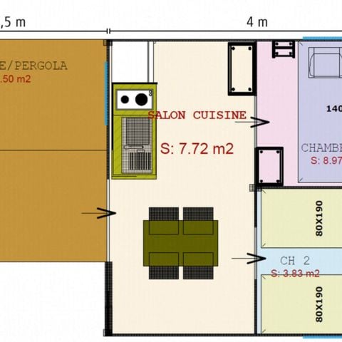 tent 4 personen - 2 slaapkamers