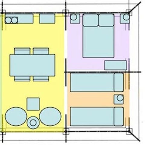 Tente 5 personnes - Bungalow Toilé 5 pers.
