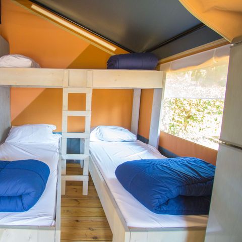 Tenda in tela e legno 5 persone - Porto Sole - Tenda Safari Comfort + aria condizionata