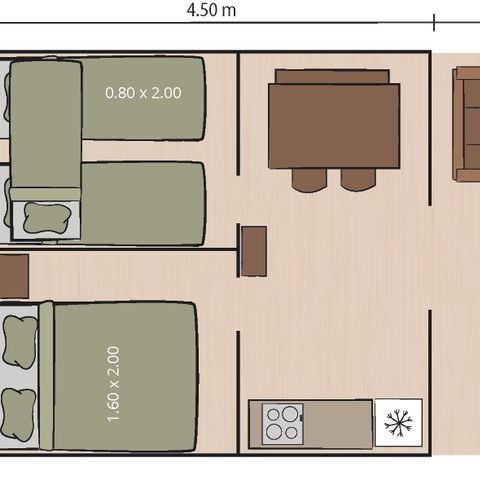 CANVAS AND WOOD TENT 5 people - Safari tent Bella Vista + airco (5P)