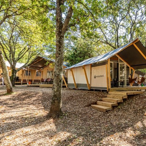 TENDA IN TELA E LEGNO 5 persone - Porto Sole - Tenda Safari Bella Vista + aria condizionata (5P)