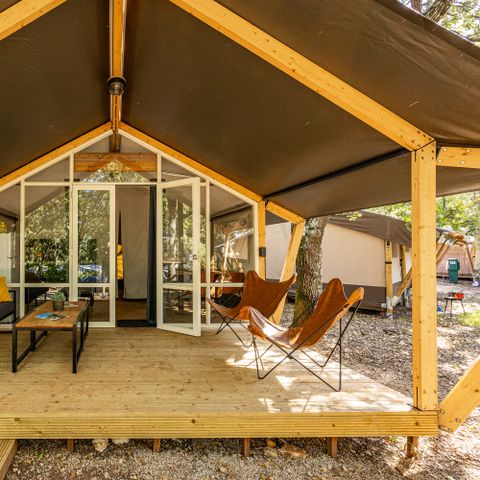 CANVAS AND WOOD TENT 5 people - Safari tent Bella Vista + airco (5P)