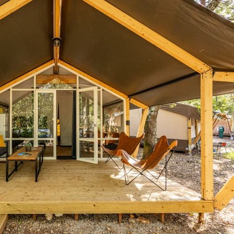 TENTE TOILE ET BOIS 5 personnes - Porto Sole - Tente Safari Bella Vista + air conditionné (5P)
