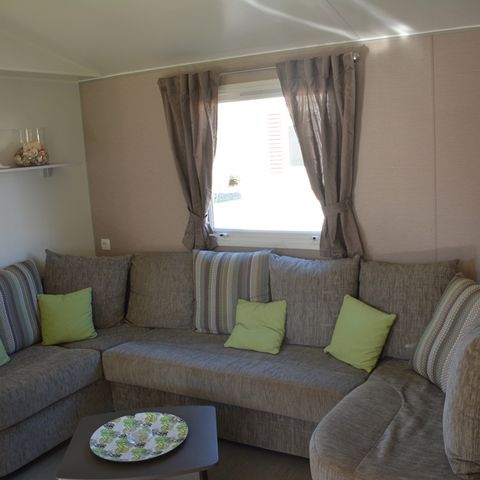 Stacaravan 8 personen - 003 (3 slaapkamers, 2 badkamers met douche) - Airconditioning, TV, Afwasmachine, Wasmachine - Terras