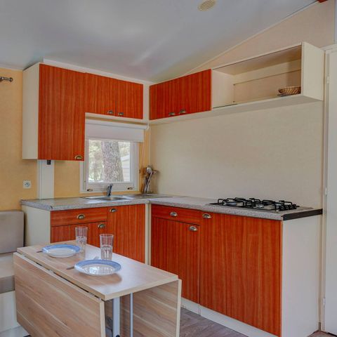 Mobilheim 6 Personen - Classic | 3 Schlafz. | 6 Pers. | Erhöhte Terrasse | Klimaanlage