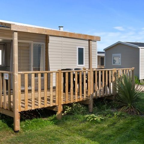 Stacaravan 6 personen - Stacaravan | Premium Azure | 3 slaapkamers | 6 pers. | Verhoogd terras | Airconditioning