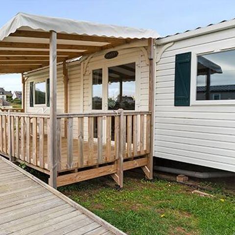Mobilheim 4 personen - PMR | Comfort | 2 Zi. | 4 Pers. | Erhöhte, nicht überdachte Terrasse | Klima.