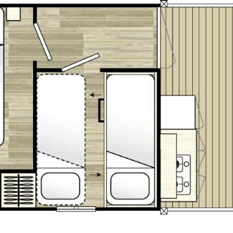 MOBILHOME 5 personnes - Mobile-home Vacancial - sans sanitaires lit superposé