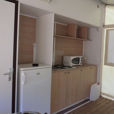 Mobilheim 5 Personen - TITHOME-Hütte ( TERRASSE BACHE ) ohne Sanitäranlagen Etagenbett