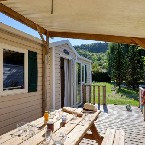 Mobilheim 5/6 personen - Confort - 2 Zi. - Halbüberdachte Terrasse