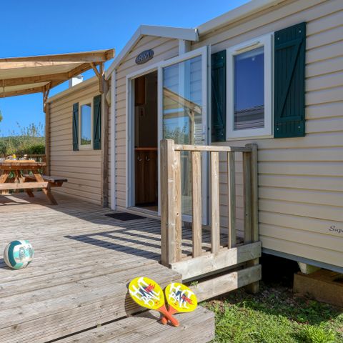 Mobilheim 5/6 personen - Confort - 2 Zi. - Halbüberdachte Terrasse