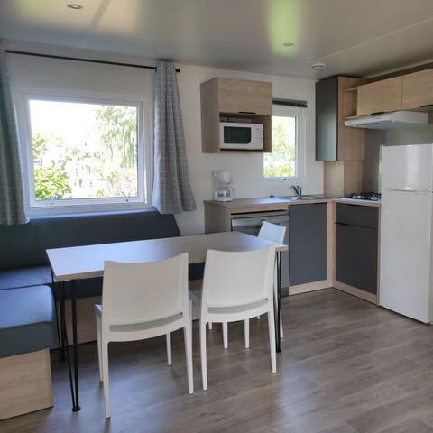 Mobilheim 6 Personen - 3 Zimmer, überdachte Terrasse, Geschirrspüler