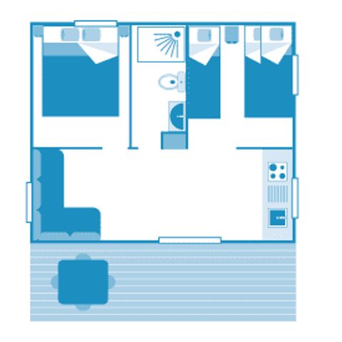Mobile home 5 persons - Safari Tent 5p 2ch ****