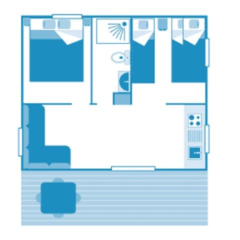 MOBILHOME 5 personnes - Tente Safari 5p 2ch ****