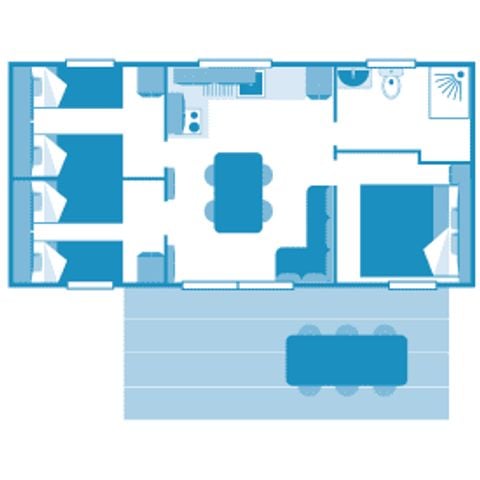 Mobilheim 6 Personen - Cottage Familie 6p 3Zi ***