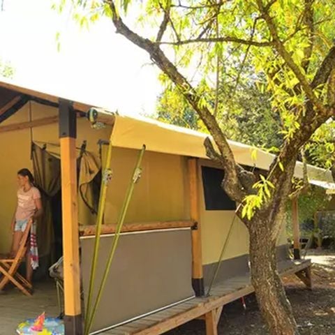 Tente en toile et en bois 5 personnes - Safari Lodge 3 Pièces 5 Personnes