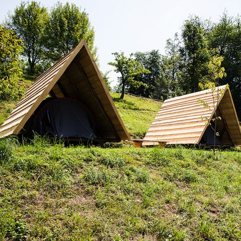 CANVAS AND WOOD TENT 3 people - Kokura hut (without sanitary facilities)