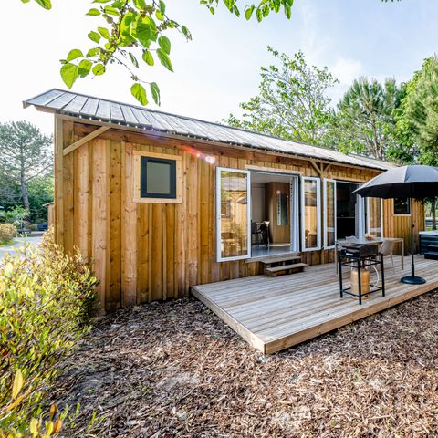 Stacaravan 4 personen - Cabane Premium 3 Kamers 4 Personen Jacuzzi + Airconditioning + TV