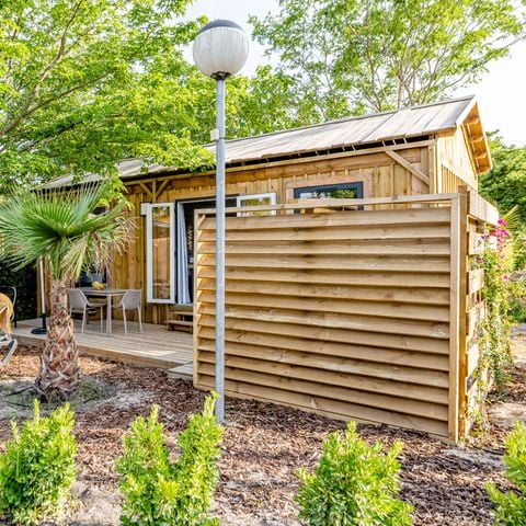 Stacaravan 6 personen - Cabane Premium 4 Kamers 6 Personen Jacuzzi + Airconditioning + TV