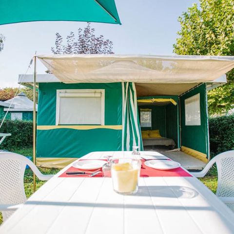 Glampingtent 2 personen - BENGALI Toilé 2 pers uitgerust (zonder sanitair)