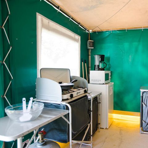 Glampingtent 2 personen - BENGALI Toilé 2 pers uitgerust (zonder sanitair)