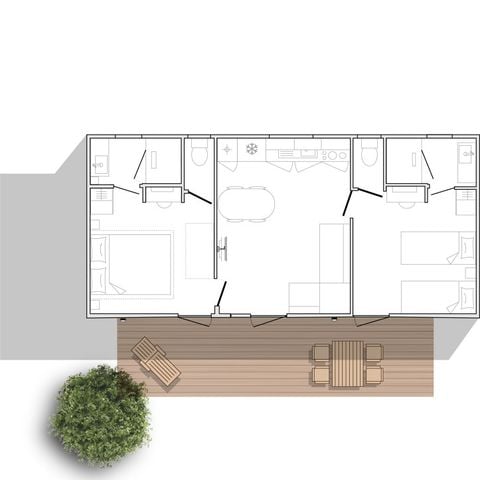 Mobile home 4 persons - Corbara - 2 bedrooms - 2 bathrooms