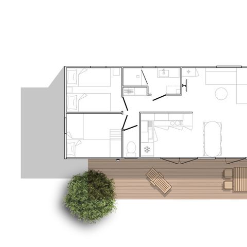 BUNGALOW 6 personnes - Asco - 3 chambres - 2 salles de bain
