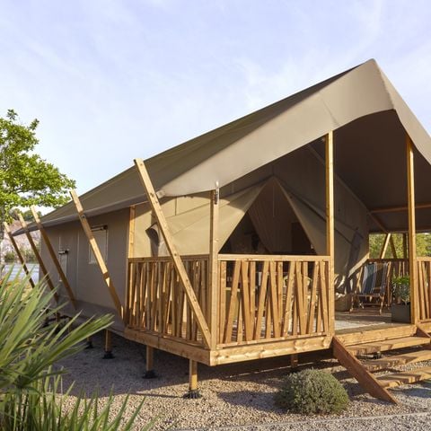 CANVAS AND WOOD TENT 6 people - Toilé furnished comfort 3 rooms