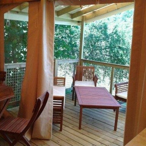 BUNGALOW TOILÉ 5 personnes - Bungalow Toilé Standard 19m² (2 chambres) - Terrasse couverte 6m² - Sans sanitaires 5 pers