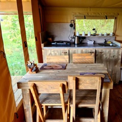 Canvas and wooden tent 4 persons - LODGE SAFARI