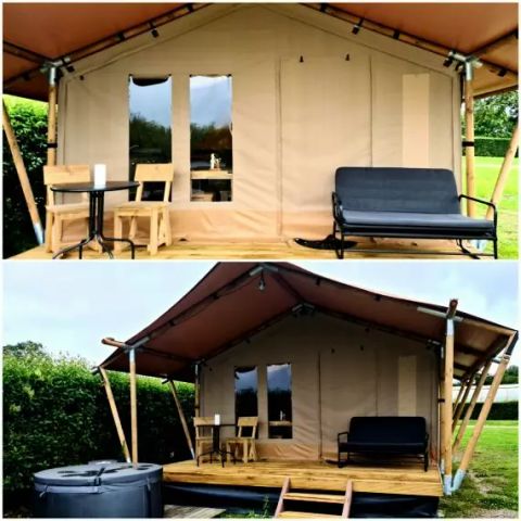 Safaritent 4 personen - Lodge Safari 2 Kamers 4 Personen (2 volwassenen + 2 kinderen -10 jaar) + Jaccuzi