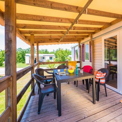MOBILHOME 6 personnes - Comfort XL | 3 Ch. | 6 Pers. | Terrasse surélevée | Clim. | TV